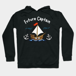 In Future To Be Captain Sailboat Sailing Sea Kids Hoodie